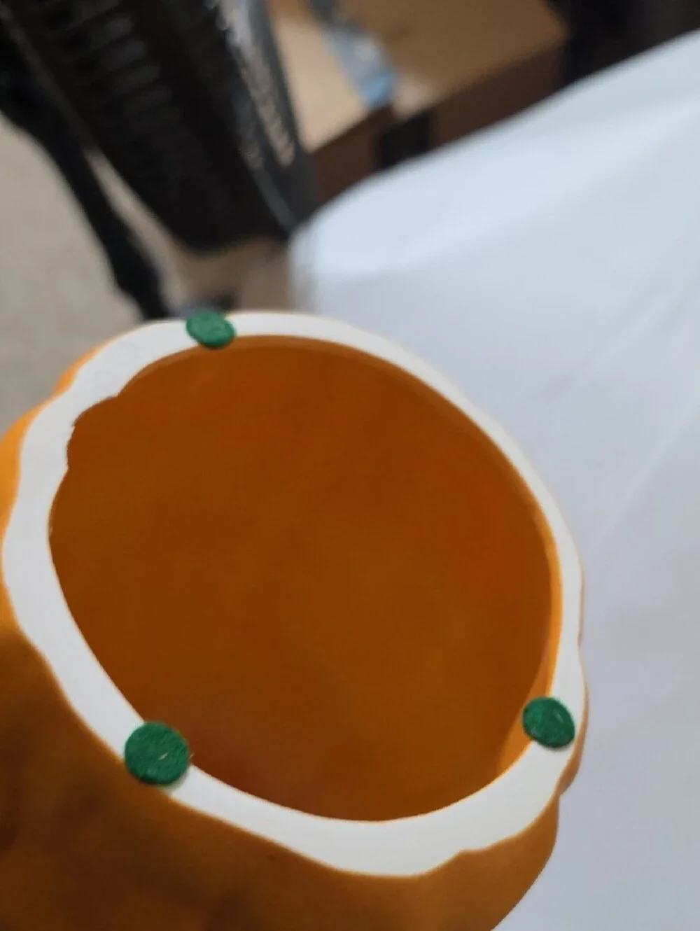 Orange Ceramic Jack-O'-Lantern Luminary Unknown Brand